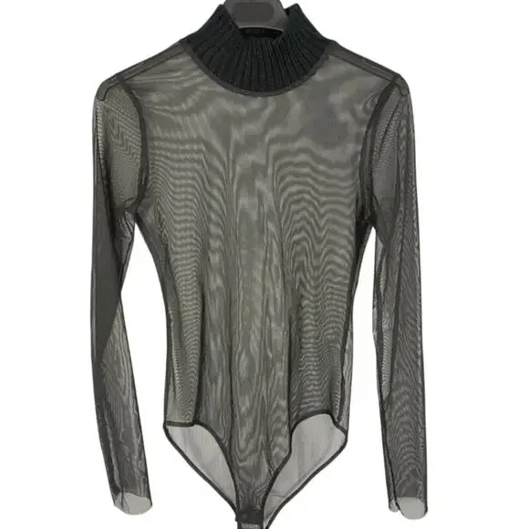 Zara black mesh bodysuit Size S - Picture 1 of 8